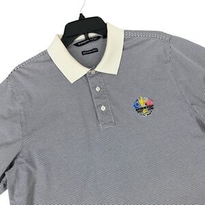 Glenmuir Ryder Cup 2010 Celtic Manor Polo Shirt Striped Mercerized Cotton L Mens